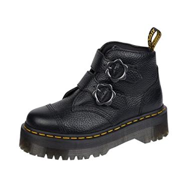 Imagem de Dr. Martens Bota feminina Devon Flower no tornozelo, Napa preta moída, 34