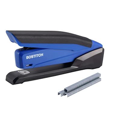 Imagem de Bosthree_browse-bin) Office InPower Grampeador de mesa alimentado por mola, capacidade para 20 folhas, removedor embutido, azul (1122)