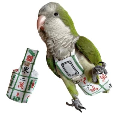 Imagem de Roupa de viagem para fraldas de pássaro, traje de voo de papagaio com guia para papagaio, roupas de pássaros voando com corda e alça para treinamento de atividades ao ar livre (sem guia, periquito de pescoço)