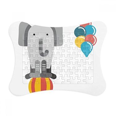 Imagem de Moldura de quebra-cabeça com ilustração de elefante de balão, decoração de quadros, ornamento de jogos