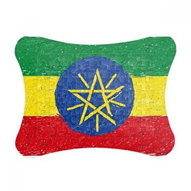 Imagem de Listras Bandeira da Etiópia com giz de cera, moldura de quebra-cabeça para decoração de quadros, ornamento de jogos
