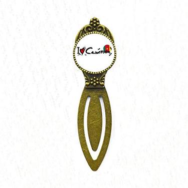 Imagem de Marcador de página com a palavra I Love Cameroon Love Heart Illustration Retro Office Label Page Marker