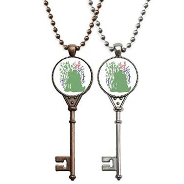 Imagem de OFFbb-USA China Chengdu Panda Bamboo Wordcloud Chaveiro Colar Pingente Joias Decoração Casal