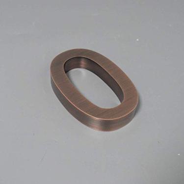 Imagem de Placa de casa flutuante 3D de 12,7 cm, número 0-9 letra ABC exterior metal aço inoxidável cor cobre vermelho placa de porta alfabeto placa digital moderna endereço casa apartamento de hotel, montagem com parafuso