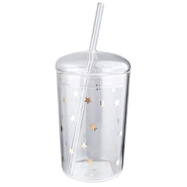 Imagem de PAYNAN Copo de vidro resistente ao calor para escritório, xícara de café criativa, copo de suco de leite para viagem