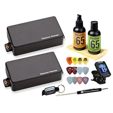 Imagem de Seymour Duncan AHB-1s Conjunto de captador Humbucker ativo blackout - Pacote com afinador, palhetas e kit de cuidados 11106-32-B