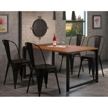Imagem de Kit com 4 Cadeira Tolix Iron Aço Carbono Industrial  - Preto