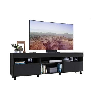 Imagem de Rack com Rodízios para Tv até 65" Multimóveis Paris Fg3325 com 2 Portas Preto
