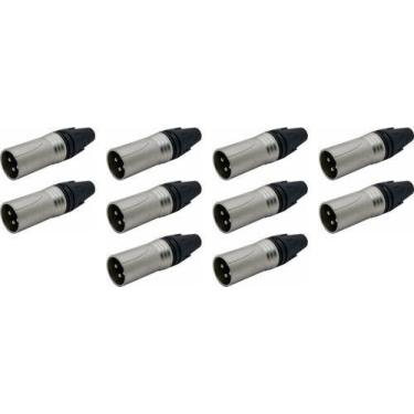 Imagem de Kit 10 Conectores Xlr Macho Canon Linha Pesada Tipo Xlr Nfe - CSR