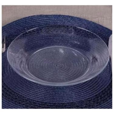 Imagem de Conj. 12 Pratos Fundos 22cm - Refeição Vidro Transparente - PRATICASA