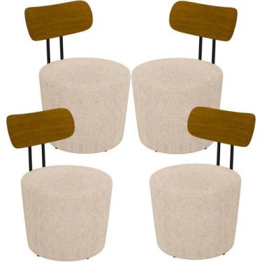 Imagem de Kit 04 Poltronas Para Sala De Estar Decorativa Base Fixa Luara M03 Lin