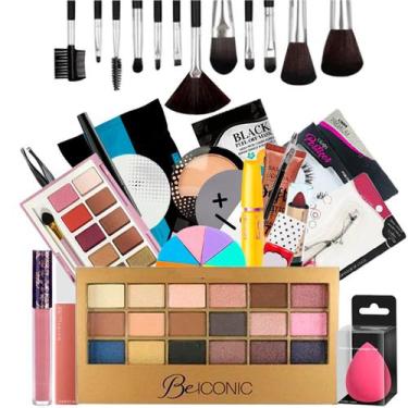 Imagem de Kit Completo De Maquiagem Ruby Rose Liptint + Sombras Bz75-2 - Pele Br