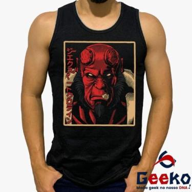Imagem de Regata Hellboy 100% Algodão Geeko, Preto, G3