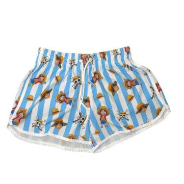 Imagem de Short Feminino One Piece Elastano Listrado Verão Praia - Mevistop, One