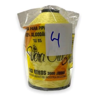 Imagem de Linha CCfios Vera Cruz Fio 04 de 3000 Jardas 100% Algodão Tex 111 Para Pipas (Amarelo)