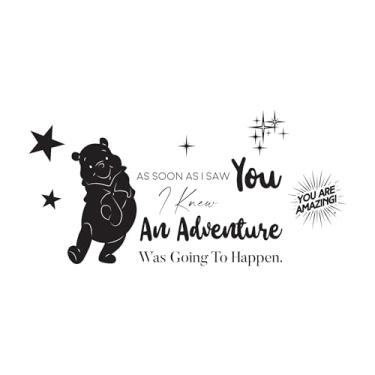 Imagem de Nursery Adventure was Going to Happen As Soon As I Saw You Citação Silhueta Decalque Vinil Arte Adesivo Designs Adesivos de Vinil para Casa Paredes Quartos Janelas Quarto Decoração Tamanho (76 x 76 cm