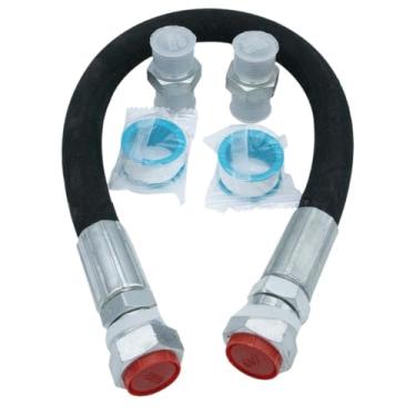 Imagem de Mangueira jumper de compressor universal de grau industrial de 1/5.1 cm x 50.8 cm - conector macho NPT de alta temperatura 160 °C, conector macho NPT de 1/5.1 cm, ambos os lados giram livremente, 700