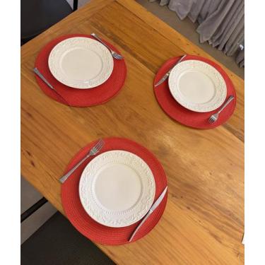 Imagem de Jogo Americano Redondo 4 Lugar Mesa Posta Sousplat Supla - Yang, VERME