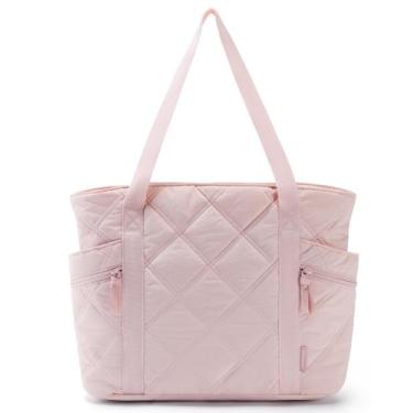 Imagem de Sacola BAGSMART Puffer Carry On Tote 24L para mulheres rosa