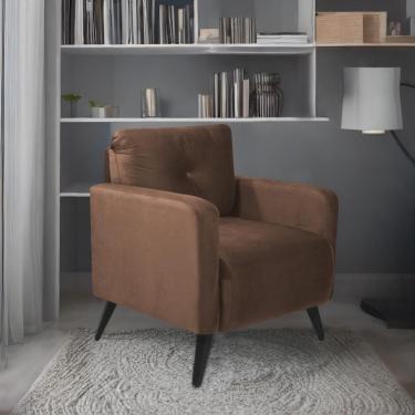 Imagem de Poltrona Decorativa Sala Escritorio Bahamas Veludo - Cobre Cobre