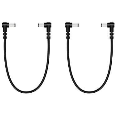 Imagem de Fancasee Pacote Com 2 Cabos De Alimentação Macho Para Cc 1 Pé, 5,5 Mm X 2,5 Mm, Ângulo Reto 90 Graus, Adaptador Tomada Cftv, Câmera Segurança, Fita Led, Dvr, Roteador, Impressora Faturas