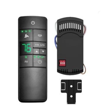 Imagem de FEKOTS Kit De Controle Remoto Termostático Para Ventilador Teto Universal Hampton Bay Com Suporte Parede Hunter Home Decor Harbor Breeze, Dimmer Luz 3 Velocidades, Substituição Temporizador Hd3 Tr22
