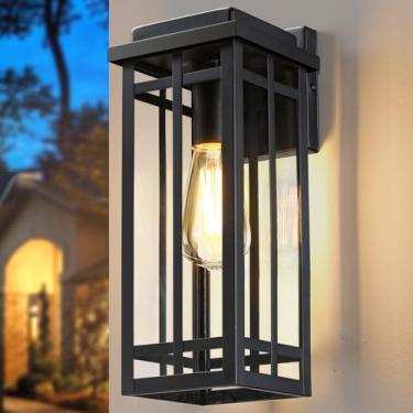 Imagem de MYHXQ Luminárias De Parede Externas De 13,8'', Pacote Com 1, Luzes Pretas Para Varanda, Iluminação Externa Para Casa, Luminárias Externas, Lanternas De Parede, Arandelas Externas Modernas À Prova D'