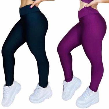 Imagem de 2 LEG SUPLEX LISA zero transparência - oem, Preto, Roxo, GG 44-46