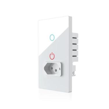 Imagem de INTERRUPTOR INTELIGENTE COM TOMADA 10A WI-FI TOUCH SCREEN 1 TECLA TUYA SMART LIFE