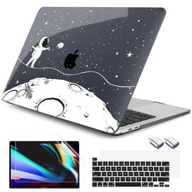 Imagem de DONGKE Capa Para Macbook Pro 13" 2023-2016 A2338 M2 M1 A2251 A2289 A2159 A1989 A1706 Touch Bar E Id, Rígida Com Adaptador Usb-C Teclado, Astronauta Fofo