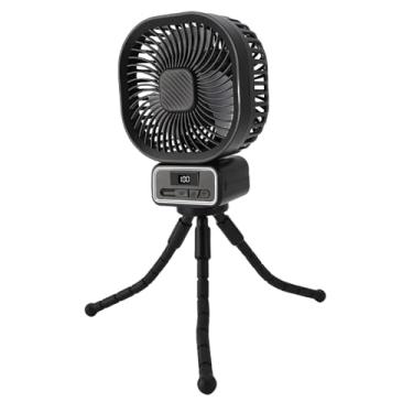 Imagem de TOPINCN Fã de Carrinho Fã de Clipes de tripé Flexíveis No Ventilador Com 3 Velocidades de fã Portátil Oscilante Com tripé Flexível e Luz Noturna