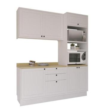 Imagem de Cozinha Modulada Pequena Herval Viana, 3 Peças, Branco Ártico e Carval