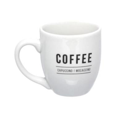 Imagem de Caneca de Porcelana Branca e Preta Café Capuccino Chá 300ml - Hauskraf