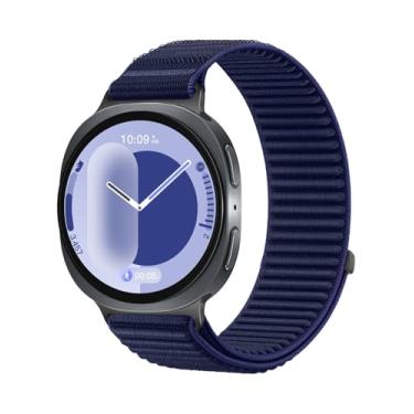Imagem de Pulseira de nylon compatível com Samsung Galaxy Watch 8 de 40 mm e 44 mm/Galaxy Watch 8 Classic de 46 mm, pulseira esportiva de tecido ajustável para Samsung 8/8 Classic para mulheres e homens (azul