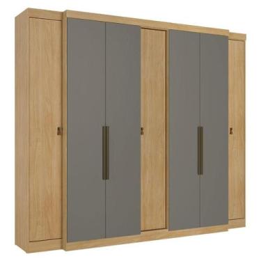Imagem de Guarda Roupa Casal Supremo 7 Portas Nogal Gris Acetinado - THB - THB M