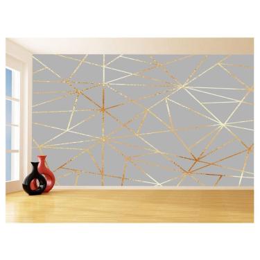 Imagem de Papel De Parede 3D Geométrico Fundo Cinza Riscos 3,5M Gmt11