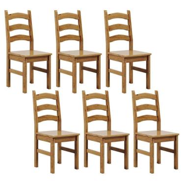 Imagem de Kit 6 Cadeiras em Madeira Maciça Napoli Espresso Móveis Nogueira