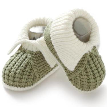 Imagem de Botas de bebê Neiwech Newborn, tricotadas à mão, verdes 0-3M