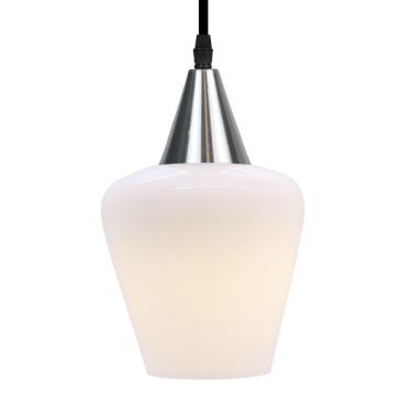 Imagem de Lustre Pendente Taschibra Monalisa Branco Leitoso E27 Bivolt Prata