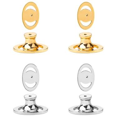 Imagem de Costas de brinco de bloqueio para pregos, hipoalergênicos de ouro 18 K, substituições para pregos/orelhas caídas, suporte de bloqueio seguro para orelhas sensíveis (8 peças)