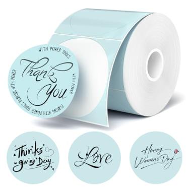 Imagem de Etiquetas adesivas térmicas redondas de 5 cm, azul, 400 peças