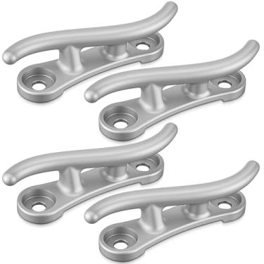 Imagem de Datanly Pacote com 4 grampos de doca estilo S 25,5 cm de alumínio para amarração de barco e grampo de came para caiaques e barcos
