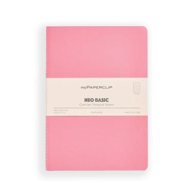 Imagem de myPAPERCLIP Caderno pautado NeoBasic A5 | 192 páginas, 80 GSM, capa macia 250 GSM, A5 (14,8 x 21 cm) | Rosa