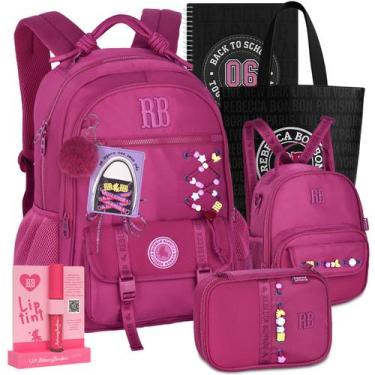 Imagem de Kit Mochila RB Rebecca Bonbon Color Pop Estojo Lancheira Lançamento, R