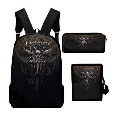 Imagem de Conjunto de mochilas Baldurs Gates Anime School, 3 unidades/lote para crianças