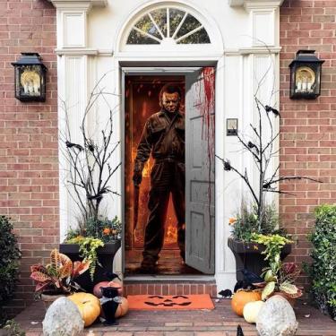 Imagem de Banner de porta de Halloween Personagens de filmes de terror Ratoyal 2