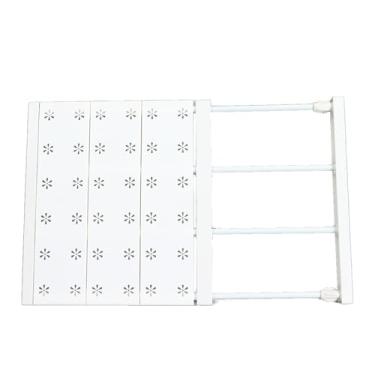 Imagem de Prateleira com Tensão Ajustável Organizador de Armário Expandível Armazenamento para Economizar Espaço em Gabinete Banheiro Cozinha Estante Sapatos Fá