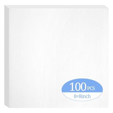 Imagem de Estabilizador pré-cortado para rasgar 100 folhas 20 x 20 cm para bordado à máquina | Base fácil de descascar para remendos, chapéus, macacões, vestuário e pequenos projetos de bordado