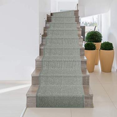 Imagem de iCustomRug Tapete e corredores da coleção de sisal sintético Zara, mais macio do que natural, resistente a manchas e fácil de limpar, lindo tapete de borda em cinza prateado 5' X 5'