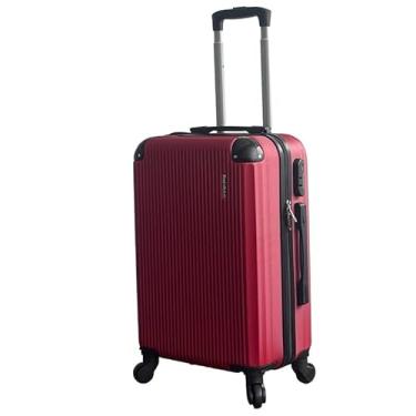 Imagem de Mala de Bordo ABS 10kg 17” a 21” Polegadas Mala de Viagem com Rodinhas 360° Cadeado Código (Vinho-20”(10KG) Modelo-W)